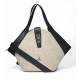 Generic Women's Polyurethane Floral Printed Hexagonal Satchel Handbag with Adjustable Strap (White)