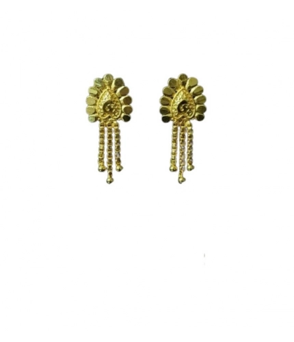 Generic Women's Pack of_2 Brass Gold-Plated Earrings (Gold)