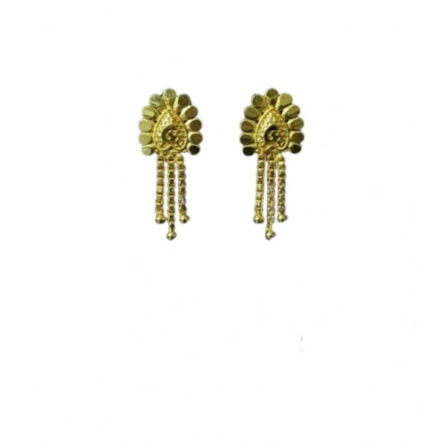 Generic Women's Pack of_2 Brass Gold-Plated Earrings (Gold)