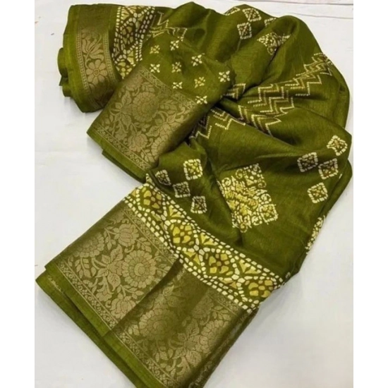 Generic Women's Cotton Silk Printed Saree With Unstitched Blouse 5.5Mtr (Green) Generic Women's Cotton Silk Printed Saree With Unstitched Blouse 5.5Mtr (Green)