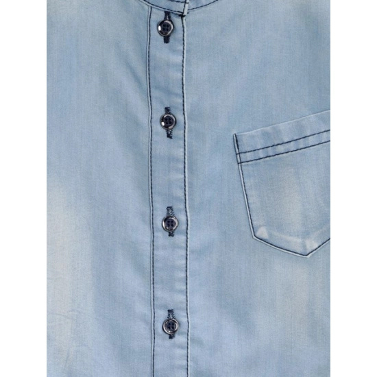 Generic Girl's Denim Embellished Sleeveless Jumpsuit (Blue)