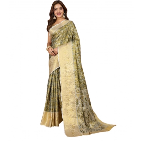 Generic Women's Jacquard Saree With Unstitched Blouse 5.5Mtr (Olive) Generic Women's Jacquard Saree With Unstitched Blouse 5.5Mtr (Olive)