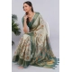 Generic Women's Polyester Printed Ready To Wear Saree With Unstitched Blouse 5.5 Mtr (Beige)