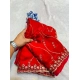 Generic Women's Slik Embellished Saree With Unstitched Blouse 5.5Mtr (Red)