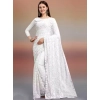 Generic Women's Net Self Design Saree With Unstitched Blouse 5.5Mtr (White)
