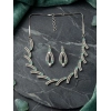 Generic Women's Brass Silver Plated Necklace set (Turquoise)