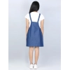 Generic Girl's Denim Solid Sleeveless Dress (Blue)