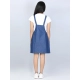 Generic Girl's Denim Solid Sleeveless Dress (Blue) Generic Girl's Denim Solid Sleeveless Dress (Blue)