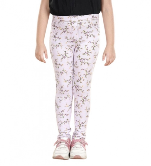 Generic Girl's Cotton Lycra Floral Elasticated Jeggings (Multicolor) Generic Girl's Cotton Lycra Floral Elasticated Jeggings (Multicolor)