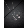 Generic Women's Brass Silver Plated Pendant Set (Pink) Generic Women's Brass Silver Plated Pendant Set (Pink)