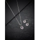 Generic Women's Brass Silver Plated Pendant Set (Pink)