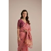 Generic Women's Blended_Cotton Floral Motifs And Woven Buttas Saree With Unstitched Blouse 5.5Mtr (Pink)