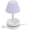 Generic Plastic-LED Ribbed Shade Table Lamp with USB Charging Base (White) Generic Plastic-LED Ribbed Shade Table Lamp with USB Charging Base (White)