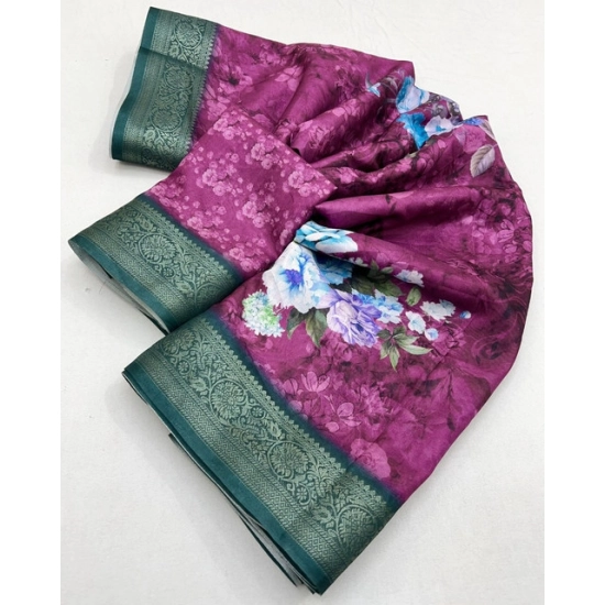 Generic Women's Cotton Blend Floral Printed Saree With Unstitched Blouse 5.5Mtr (Multicolor) Generic Women's Cotton Blend Floral Printed Saree With Unstitched Blouse 5.5Mtr (Multicolor)