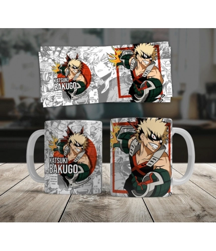 Generic Anime Katsuki Bakugo Ceramic Printed Coffee Mug (White)