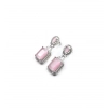 Generic Women's Brass Silver Plated Drop Earrings (Pink) Generic Women's Brass Silver Plated Drop Earrings (Pink)