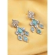 Generic Women's Brass Silver Plated Drop Earrings (Turquoise) Generic Women's Brass Silver Plated Drop Earrings (Turquoise)