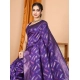 Generic Women's Soft Silk Jacquard Saree With Unstitched Blouse 5.5Mtr (Purple)