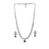 Generic Women's Brass Silver Plated Necklace set (Blue) Generic Women's Brass Silver Plated Necklace set (Blue)