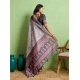 Generic Women's Silk Blend Printed Saree With Unstitched Blouse 5.5Mtr (Grey)