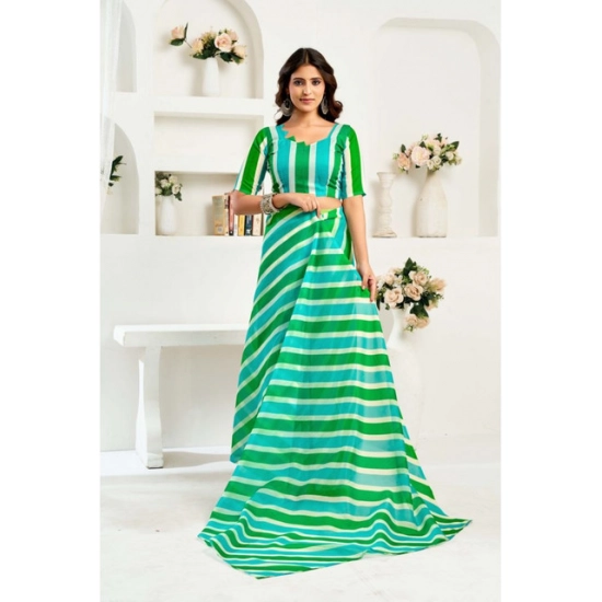 Generic Women's Linen Cotton Printed Ready To Wear Saree With Unstitched Blouse 5.5 Mtr (Green) Generic Women's Linen Cotton Printed Ready To Wear Saree With Unstitched Blouse 5.5 Mtr (Green)