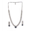 Generic Women's Brass Silver Plated Necklace set (Blue) Generic Women's Brass Silver Plated Necklace set (Blue)