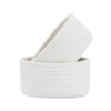 Generic Cotton 8x3 Inch Round 2 Set Bedside Organizer With Out Lid (White)
