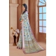 Generic Women's Printed Cotton Linen Saree withPrinted  Saree With Unstitched Blouse (Rust  , 5-6Mtrs)