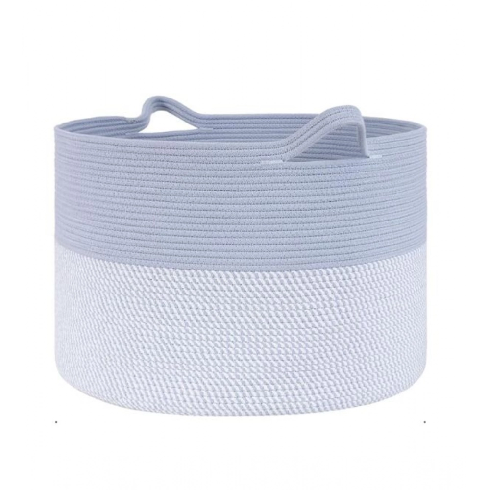 Generic Cotton Pack Of_1 16x14 Inch Storage Basket For Clothes With Out Lid (Blue-White) Generic Cotton Pack Of_1 16x14 Inch Storage Basket For Clothes With Out Lid (Blue-White)