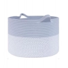 Generic Cotton Pack Of_1 16x14 Inch Storage Basket For Clothes With Out Lid (Blue-White) Generic Cotton Pack Of_1 16x14 Inch Storage Basket For Clothes With Out Lid (Blue-White)