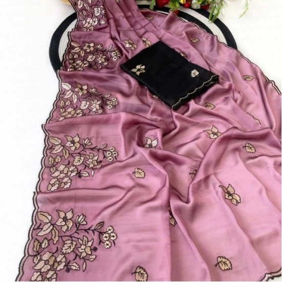 Generic Women's Viscose Silk Embroidered Saree With Unstitched Blouse 5.5Mtr (Pink) Generic Women's Viscose Silk Embroidered Saree With Unstitched Blouse 5.5Mtr (Pink)