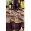 Generic Women's Tussar Silk Madhubani Saree With Unstitched Blouse 5.5Mtr (Coffee)