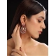 Generic Women's Brass Silver Plated Chandbali Earrings (Red) Generic Women's Brass Silver Plated Chandbali Earrings (Red)