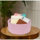 Generic Cotton 8x3 Inch Round 1 Pcs Bedside Organizer With Out Lid (Pink)