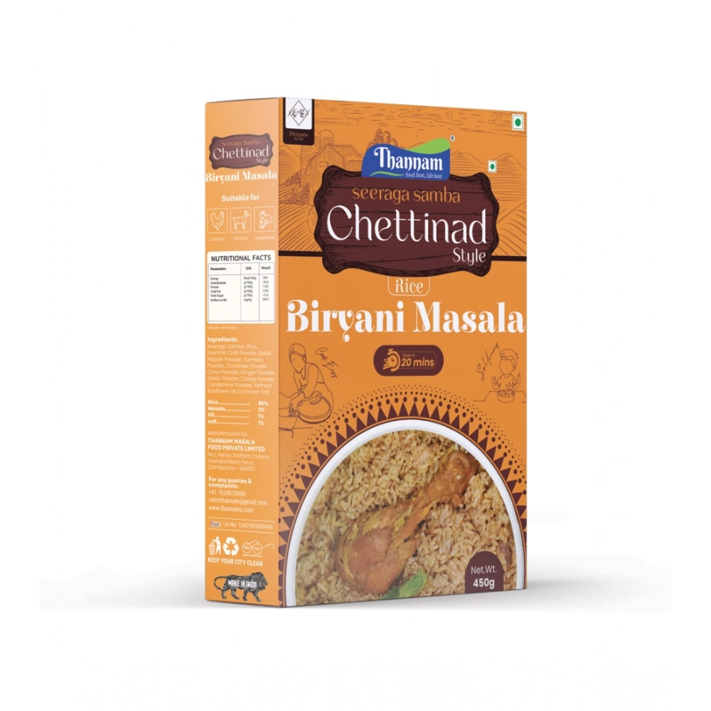 Generic Thannam Chettinadu Biryani Masala Powder With Rice (450GM) Generic Thannam Chettinadu Biryani Masala Powder With Rice (450GM)