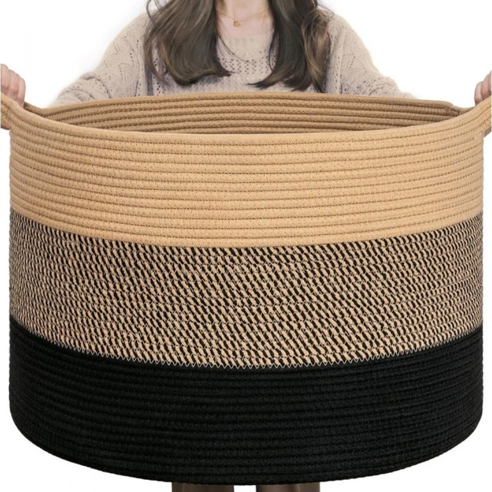 Generic Cotton Pack Of_1 Mix 16x14 Inch Storage Basket For Clothes With Out Lid (Multicolor) Generic Cotton Pack Of_1 Mix 16x14 Inch Storage Basket For Clothes With Out Lid (Multicolor)